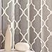 jinchan Curtains Grey Linen Living Room Drapes Light Filtering Moroccan Tile Print Drapes Bedroom Curtain Flax Textured Geometry Lattice Grommet for Dining Room 96 Inch Length 2 Panels