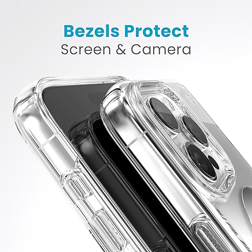 Image of Speck Clear iPhone 15 Pro Max Case - Built for MagSafe, Drop Protection - Scratch Resistant, Anti-Yellowing, 6.7 Inch Phone Case - Presidio Clear /Chrome Finish