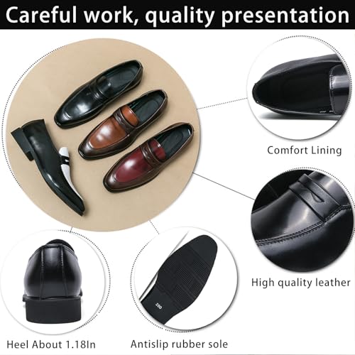 Men's Two-Tone Leather Penny Loafers Slip-On Dress Shoes for Office & Casual Soft Comfortable Moccasins3