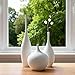 Relexome White Ceramic Vase Modern Boho Wabi-Sabi Flower Vase Set of 3 Decorative Aesthetic Vases for Centerpieces Pampas Matte Minimalist Vases for Living Room Table Shelf Home Decor Gift