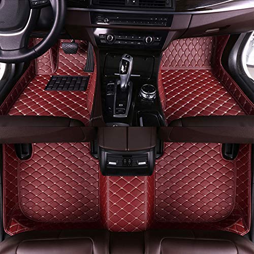 Muchkey car Floor Mats fit for Chrysler 200 2012-2016 Full Coverage All Weather Protection Non-Slip Leather Floor Liners Wine-red