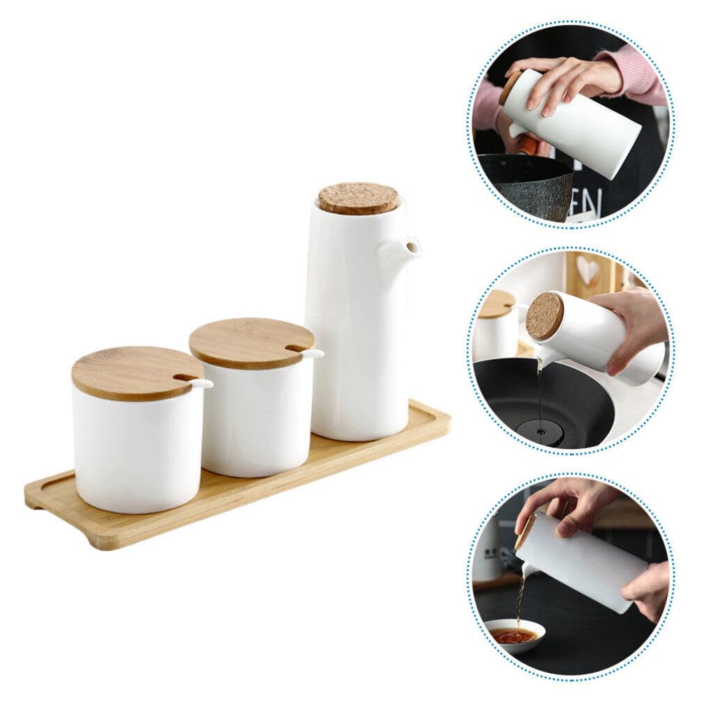 Leadigol Keramik-Ölspender Im Japanischen Stil – 350 Ml, Mit Korkverschluss Für Öl, Essig & Saucen