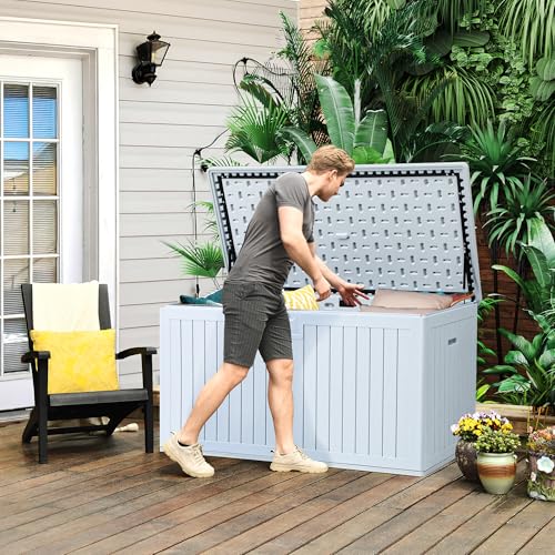 YITAHOME 230 Gallon Double-Wall Deck Box with Divider & Side Handles, Outdoor Large Storage for Patio Furniture Cushions, Garden Pool Accessories, Water Resistant & Lockable by YITAHOME - Image 5