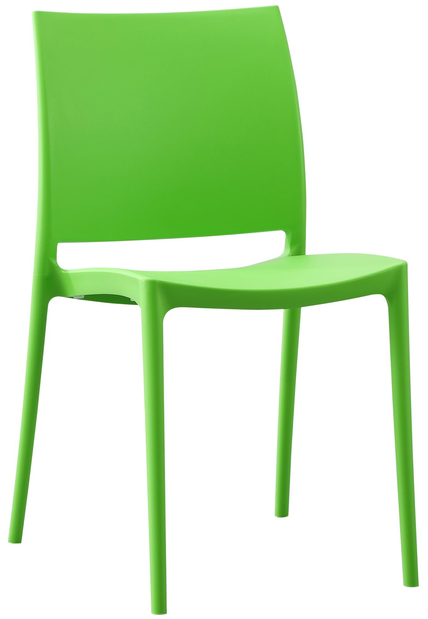 CLP Sedia da giardino impilabile e resistente alle intemperie Meton, sedia con schienale resistente ai raggi UV, in polipropilene fino a 150 kg Colore:verde