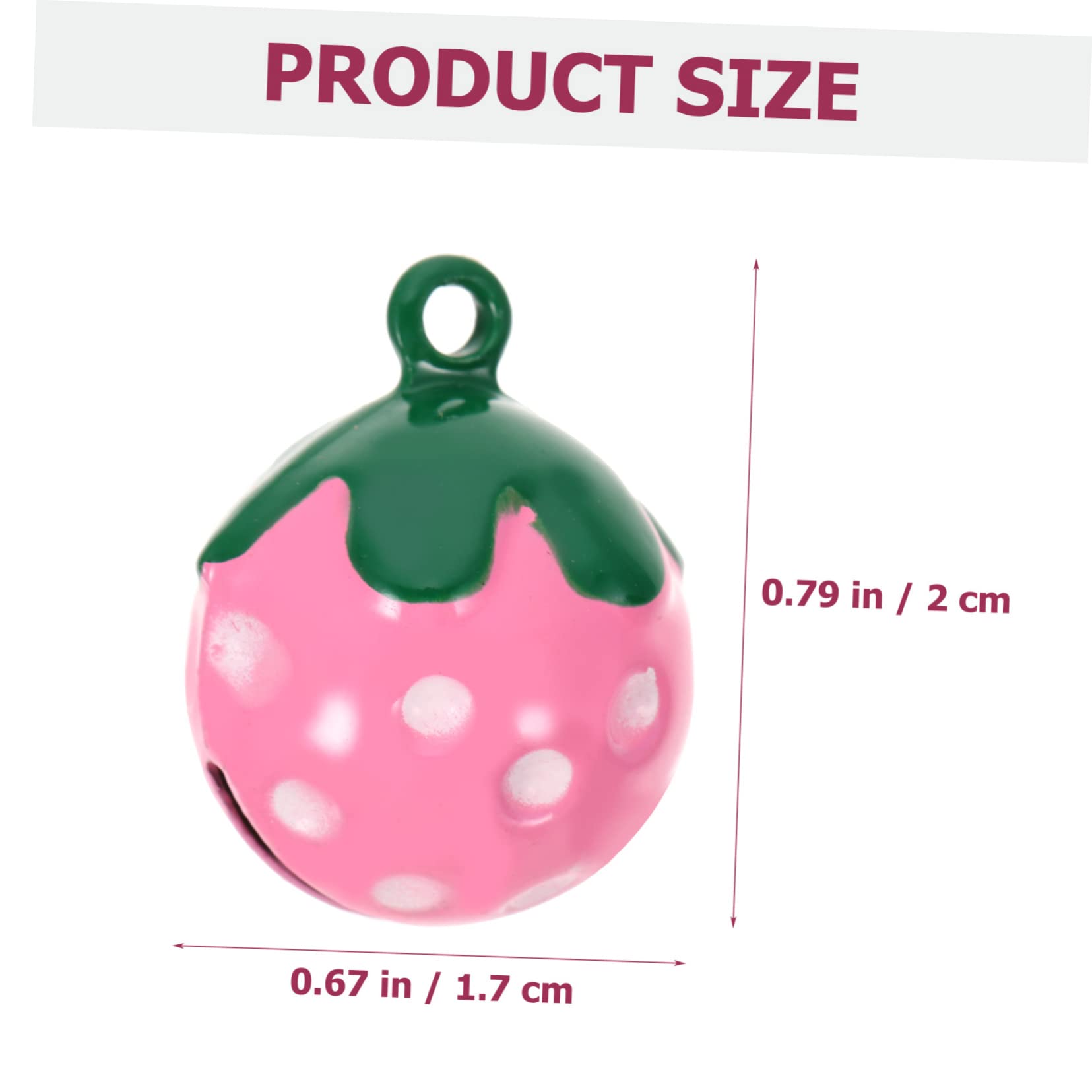 GALPADA 10pcs Strawberry Bell Pendants Jingle Bell Necklace for Pet Collar Diy Craft Charms for Dog Cat