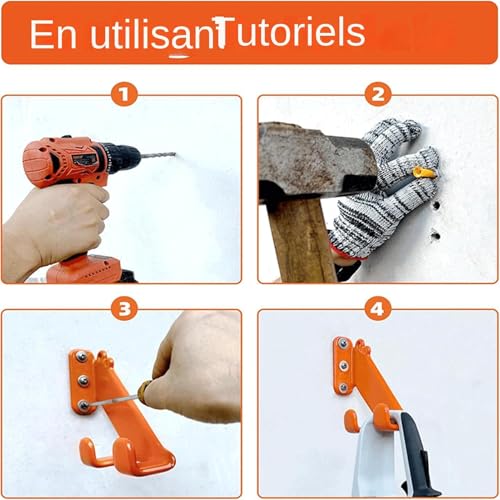 Rack rangement garage pour suspendre outil de jardinage sans encombre - 6