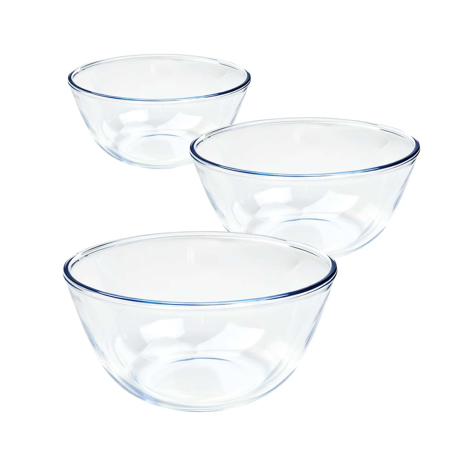 Amazon | JXN-Yun 耐熱ガラス ボウル 3点セット (2100ml/2700ml/4500ml