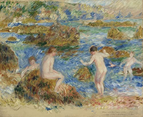 Affiche Boys in the Rocks Renoir impression d'art toile murale 60x90cm