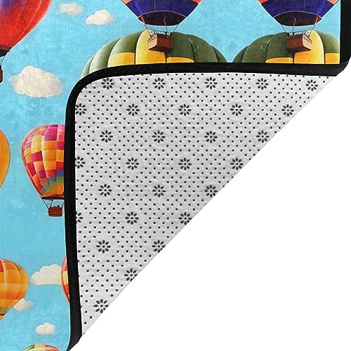 Tapis enfant doux montgolfière pour protéger les pieds du froid