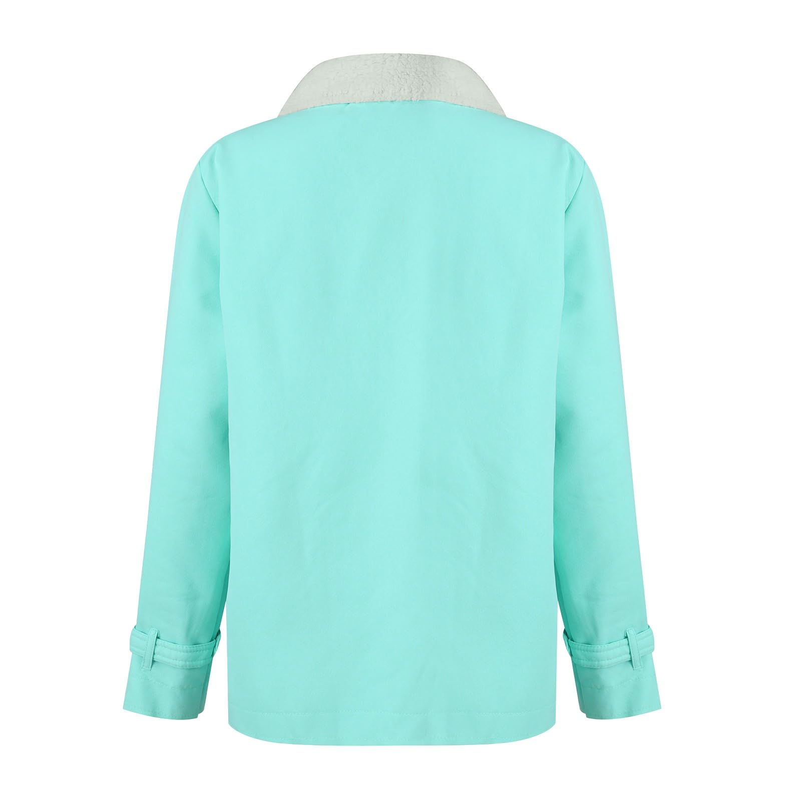 Generisch Winterjacke Damen Warm Lammfelljacke Gefüttert Jacke Mittellang