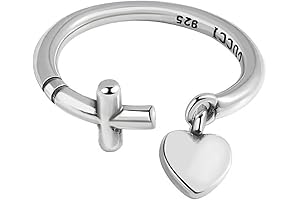 Minimalist 925 Sterling Silver Heart Pendant Ring