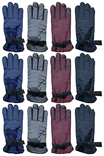 Image of Yacht & Smith Winter Ski Gloves Fleece Lined Adjustable Strap Water Resistant Men Woman Kids
