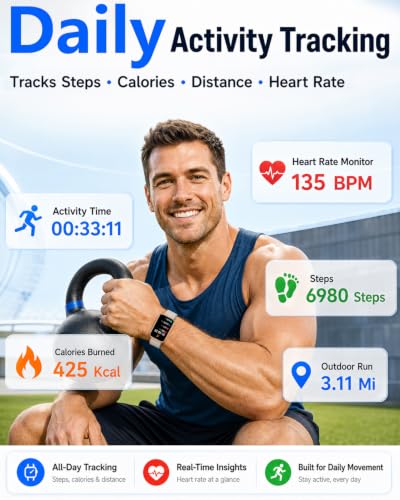 Image of MorePro Health Fitness Tracker for Women Men, 24 /7 Heart Rate Blood Pressure & Oxygen Monitoring, Sleep Tracker, 100+ Sport Modes Smart Watch
