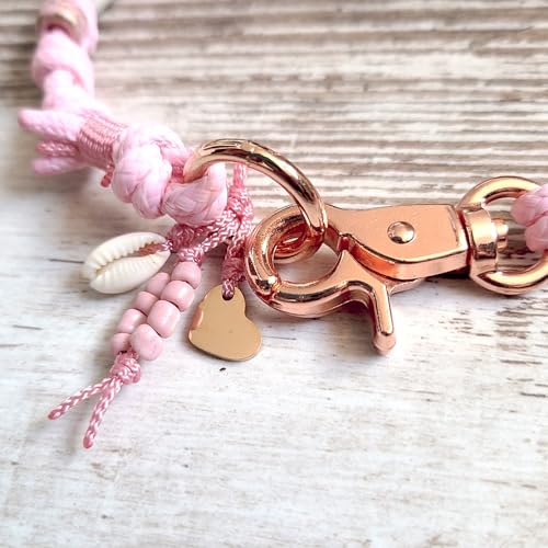 EM-Keramik Kette *Gipsymee* Love Story No. 2 - süßes Tau Schmuckhalsband für Hunde - Rosa und Rosegold