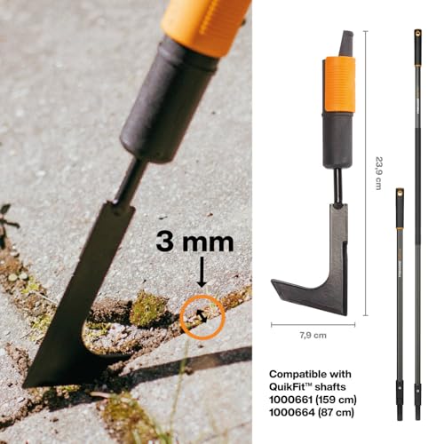 Fiskars Coltello E Raschietto, Testa Di Attrezzo, Lunghezza: 25 Cm, Larghezza: 7 Cm, Lama In Acciaio, Nero/Arancione, Quikfit, 1000687 - 2
