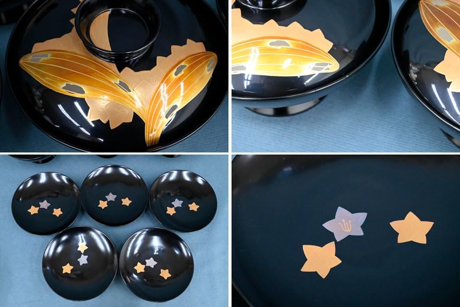 輪島塗 木製 漆器 金蒔絵 吸物椀 汁椀 お椀 10客 共箱