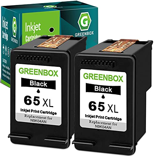 Cartouche d'encre HP 65 XL noir GREENBOX remanufacturée pour imprimante DeskJet et Envy