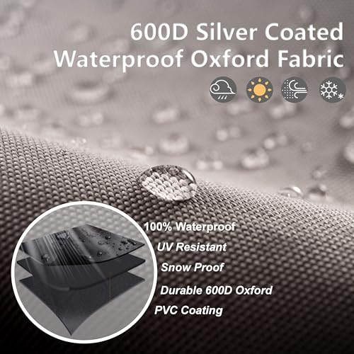 Deck Box Cover, Outdoor Large Storage Box Cover 130 Gallon Deck Box Dust Cover Heavy Duty 600D Oxford Fabric Patio Furniture Cover, Rain, Dust, UV, Wind, Snow Resistant, 52 x26.7 x 28 Inches - Image 9