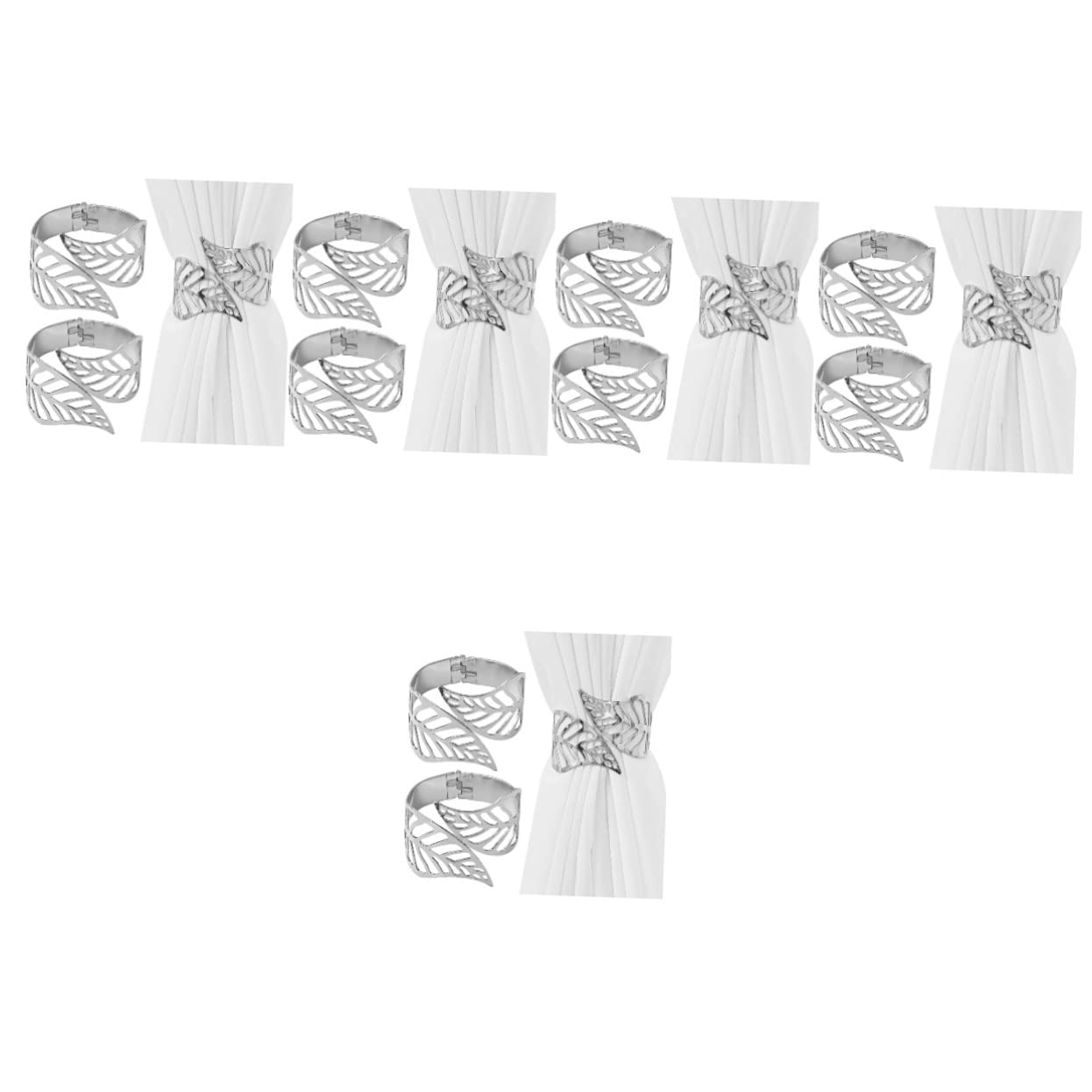 Embrasses de Rideaux En Forme de Feuilles, 10 Pièces, Clip de Rideau En Feuilles, Décor Du Moyen-Orient, Rideaux Métalliques, Produit Fini, Embrasses de Rideaux En Métal En Alliage/Argent * 5