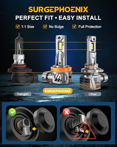 Image of H11 /H9 /H8 Fog Light Bulb, 60000LM Super Brighter, 1:1 Mini Size,6500K Cool White H11 Off Road Light or Fog Light Bulbs Pack of 2