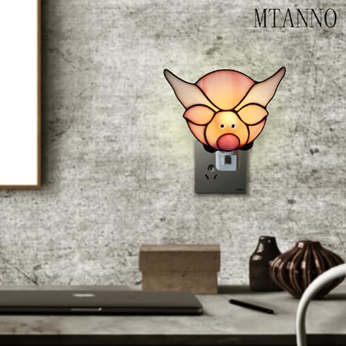 Image of Pig Stained Glass Night Light Room Lighting lamp House Decoration Wall lamp