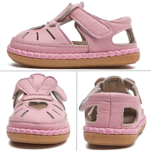 WUIWUIYU New Born Baby Boys Girls Closed Toe Summer Sandals Bunny Heart Shape Baby Shower Athletic Sandals Outdoor Learn Walker Shoes 6