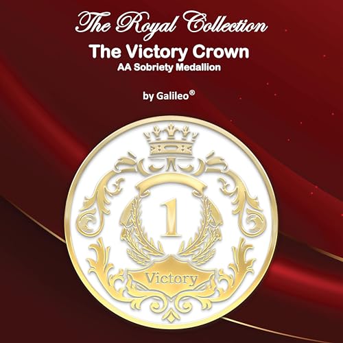 Medalla de Sobriedad AA The Victory Crown Gold Plated miniatura 4