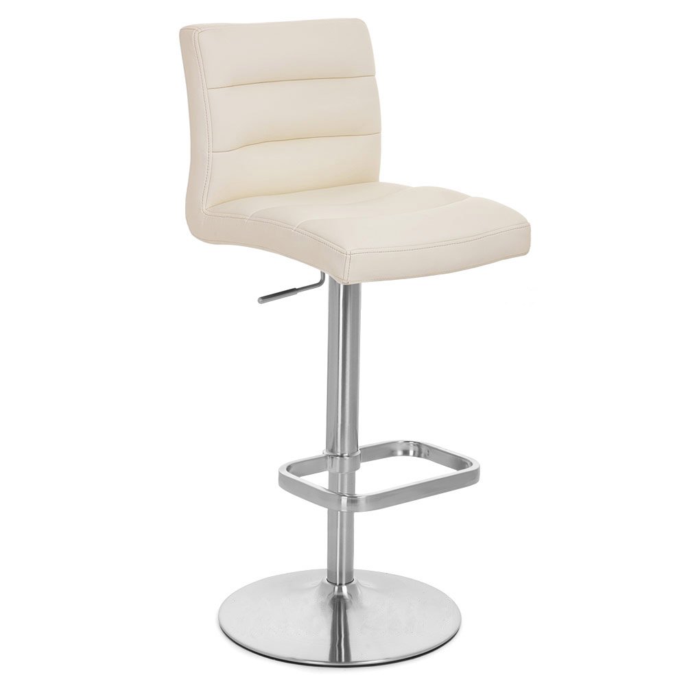 Zuri Furniture Cream Lush Adjustable Height Swivel Armless Bar