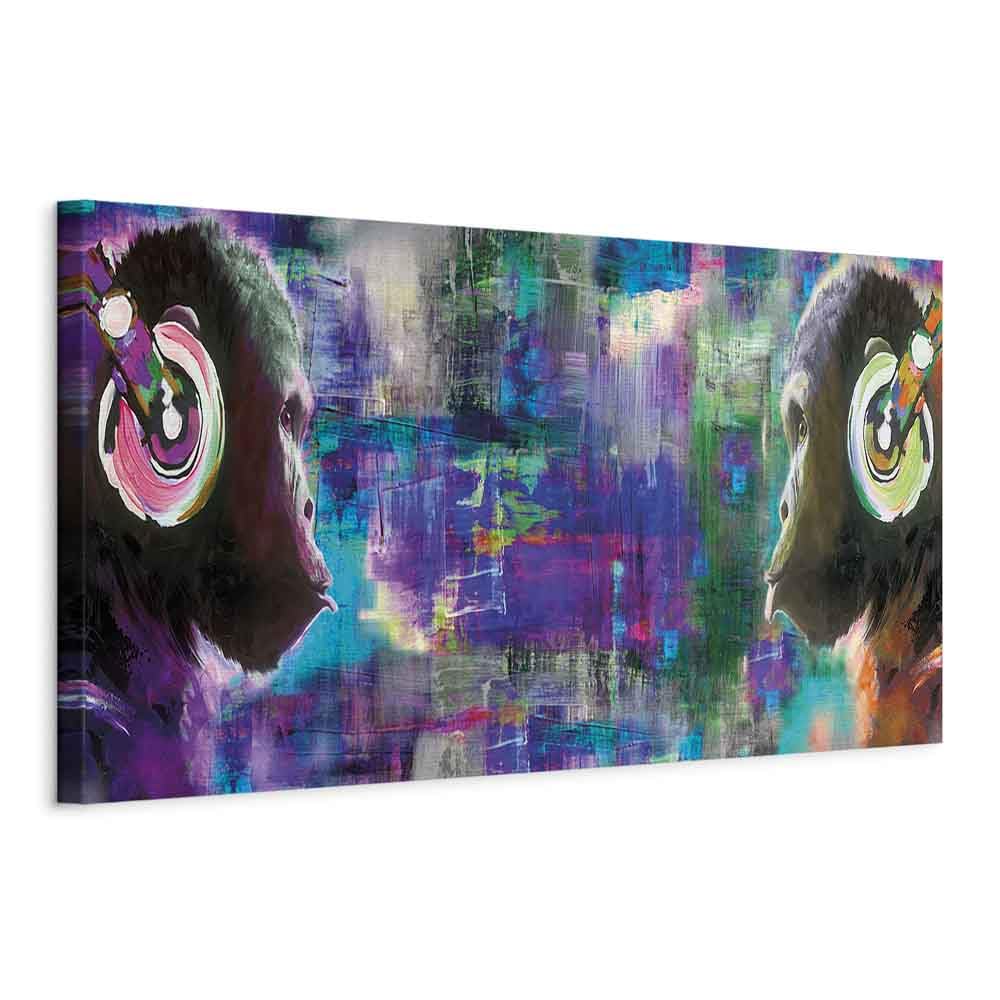 murando - Canvas Wall Art Abstract 135x45-1 piece Non-woven Large Canvas Prints XXL - Art Deco Pictures for Bedroom Walls- Home Decor Wall Pictures for Living Room - monkey animal g-A-0107-b-d