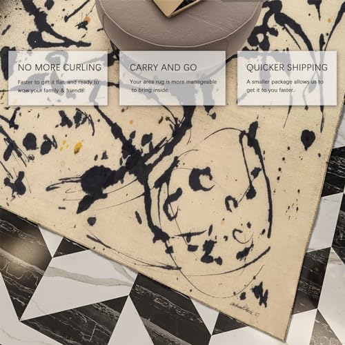Tapis Jackson Pollock 180x240cm antidérapant pour sol glissant