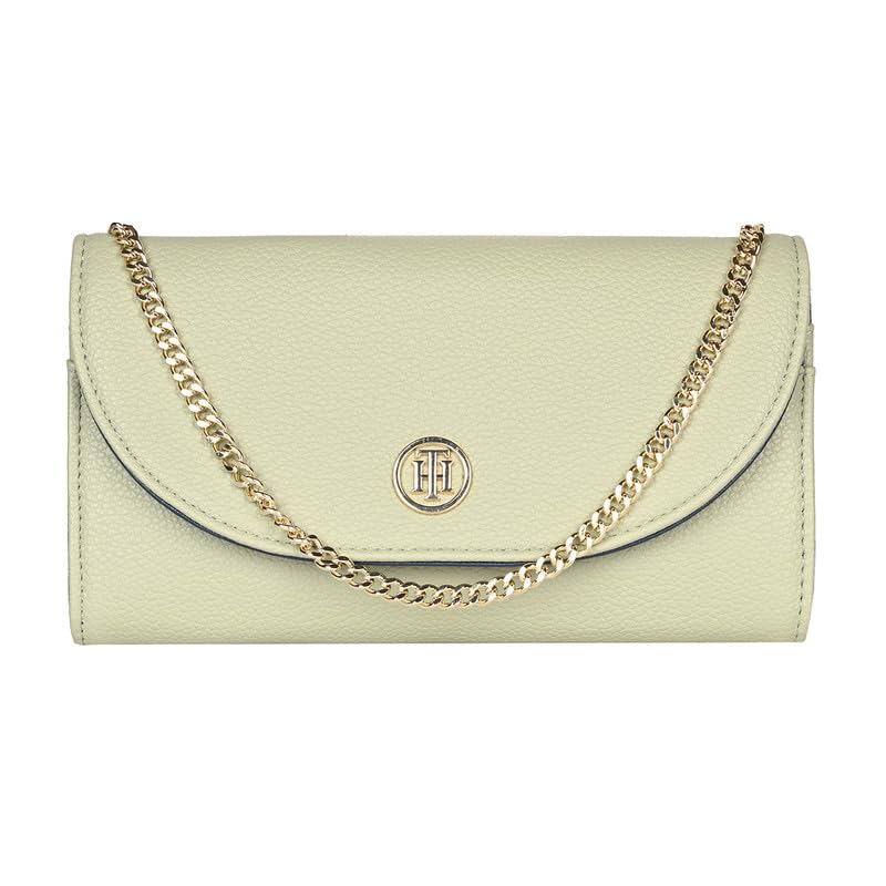 Image of Tommy Hilfiger Wallet for Women, Roche, Flap Wallet with Sling, Olive