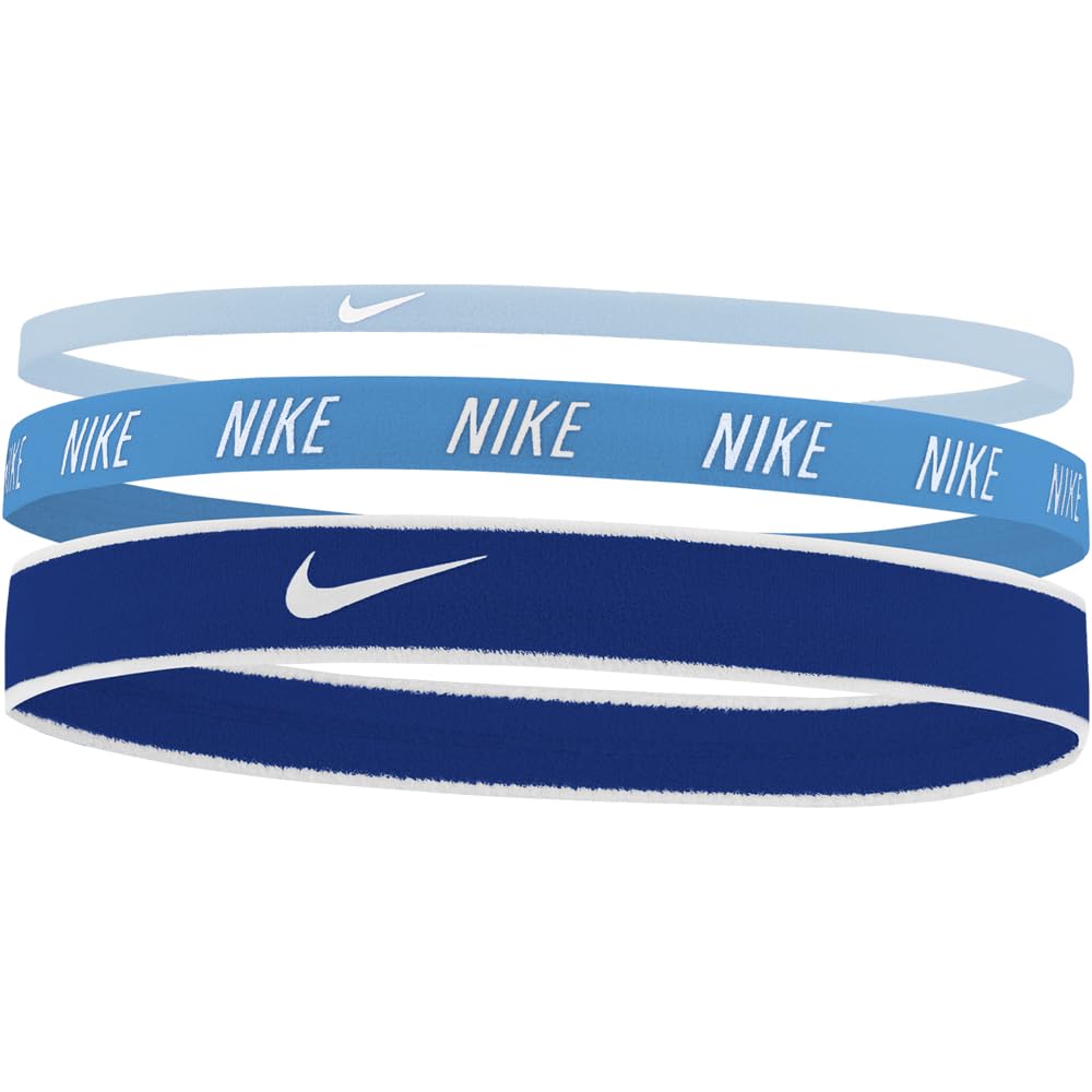 NIKE Mixed Width - Juego de 3 diademas en color rosa, azul y blanco, talla única, N.000.2548.442.OS