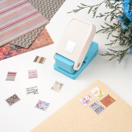 Mini perforatrice de 1,7 x 1,4 cm pour timbres postaux, timbres à levier, perforatrices pour loisirs créatifs, scrapbooking, fabrication de cartes, journal, scrapbooking