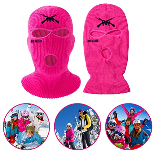 Nueva máscara de esquí con 3 agujeros para invierno, balaclava con capucha para hombres y mujeres, deportes al aire libre, ciclismo, esquí, correr, blanco miniatura 5