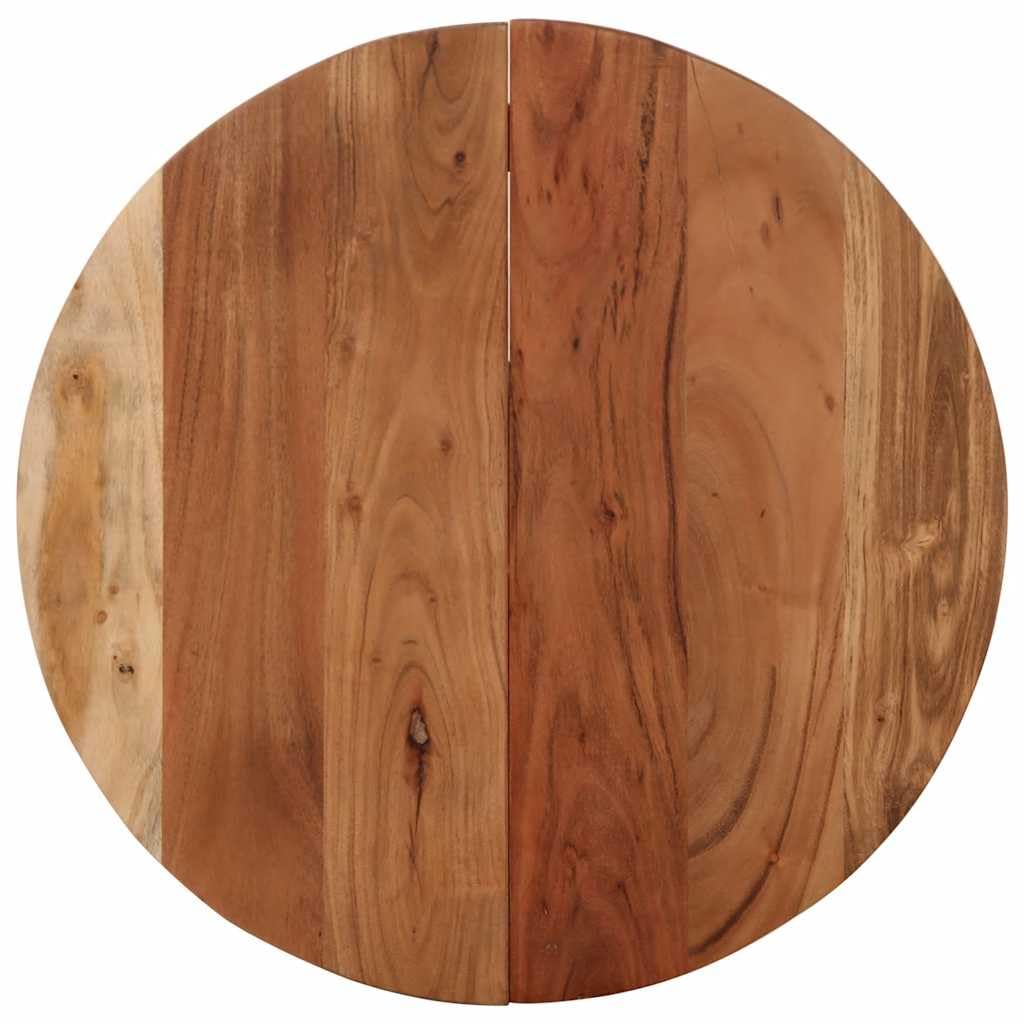 Tavolo da bistrò, Ø 60 x 76 cm, in legno massello di acacia, struttura in ghisa | Tavolo rotondo rustico con robusto piano in vero legno, per balcone, cucina e soggiorno, durevole e facile da pulire