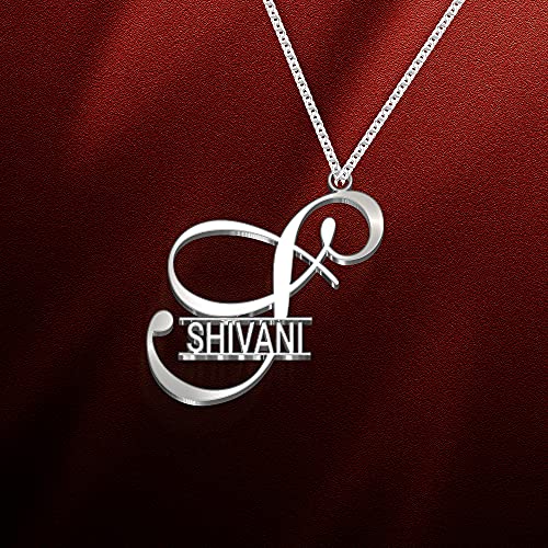 Image of Shivani Cursive Gold & Silver Name Pendant Necklace, Best Jewelry Gift for Girls.