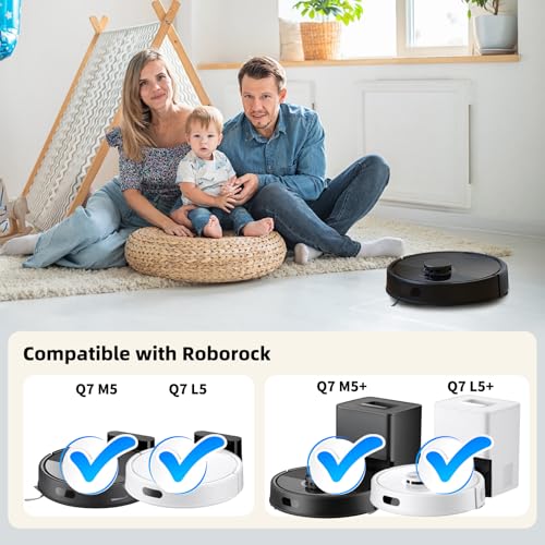 Image of Accessories Kit for Roborock Q7 M5 /M5+, Q7 L5 /L5+ Plus Robot Vacuum | Replacement Parts - 2 Main Brushes, 4 Mop Cloths, 4 Filters, 6 Side Brushes, 1 Cleaning Tool