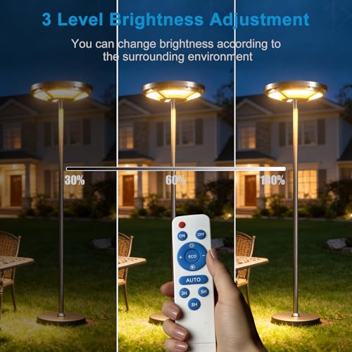 Image of Lightdot Outdoor Floor Lamp for Patio, Rechargeable Cordless Floor Lamp with Remote, Dimmable Warm White 3000k Tall Standing Lamps for Deck Yard Garden