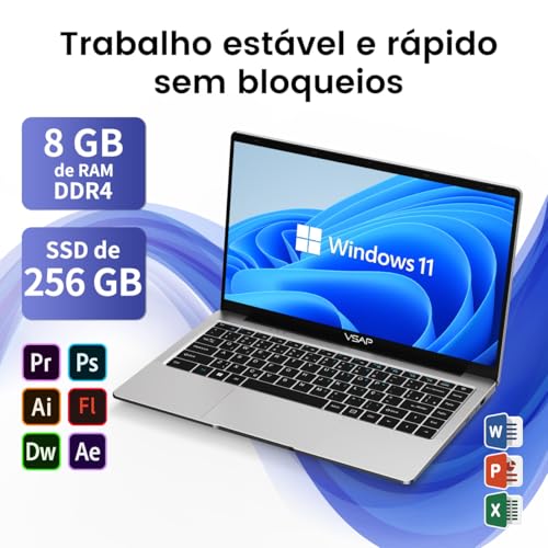 Notebook Intel Celeron 8gb Ram 256 Gb Ssd Laptop 1920×1080 FHD 14in