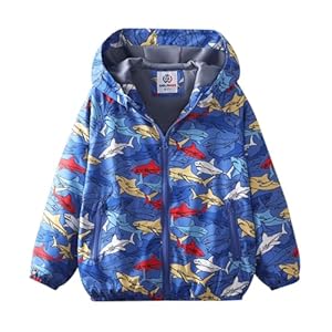 WELAKEN Lightweight Jacket for Boys Kids & Toddler II Girls’ Print Water-resistant Jacket