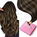 YoungSee 18 inch Nano Beads Hair Extensions Balayage Nano Ring Hair Extensions Balayage Dark Brown Ombre Brown Cold Fusion Reflections Durable Enhanced Volume No Shedding for Wedding Natural 50s 50g