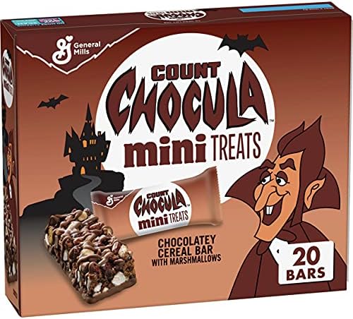 Count Chocula Mini Treat Bars with Marshmallows, Halloween Kids Snacks, 20 Ct, 10 oz