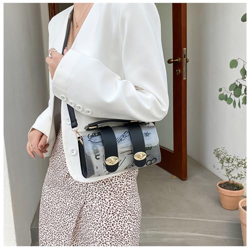 Transparent Handbag Crossbody Bag Frosted Texture Color Matching Graffiti Bag Adjustable Crossbody Bag Single Shoulder Wallet3
