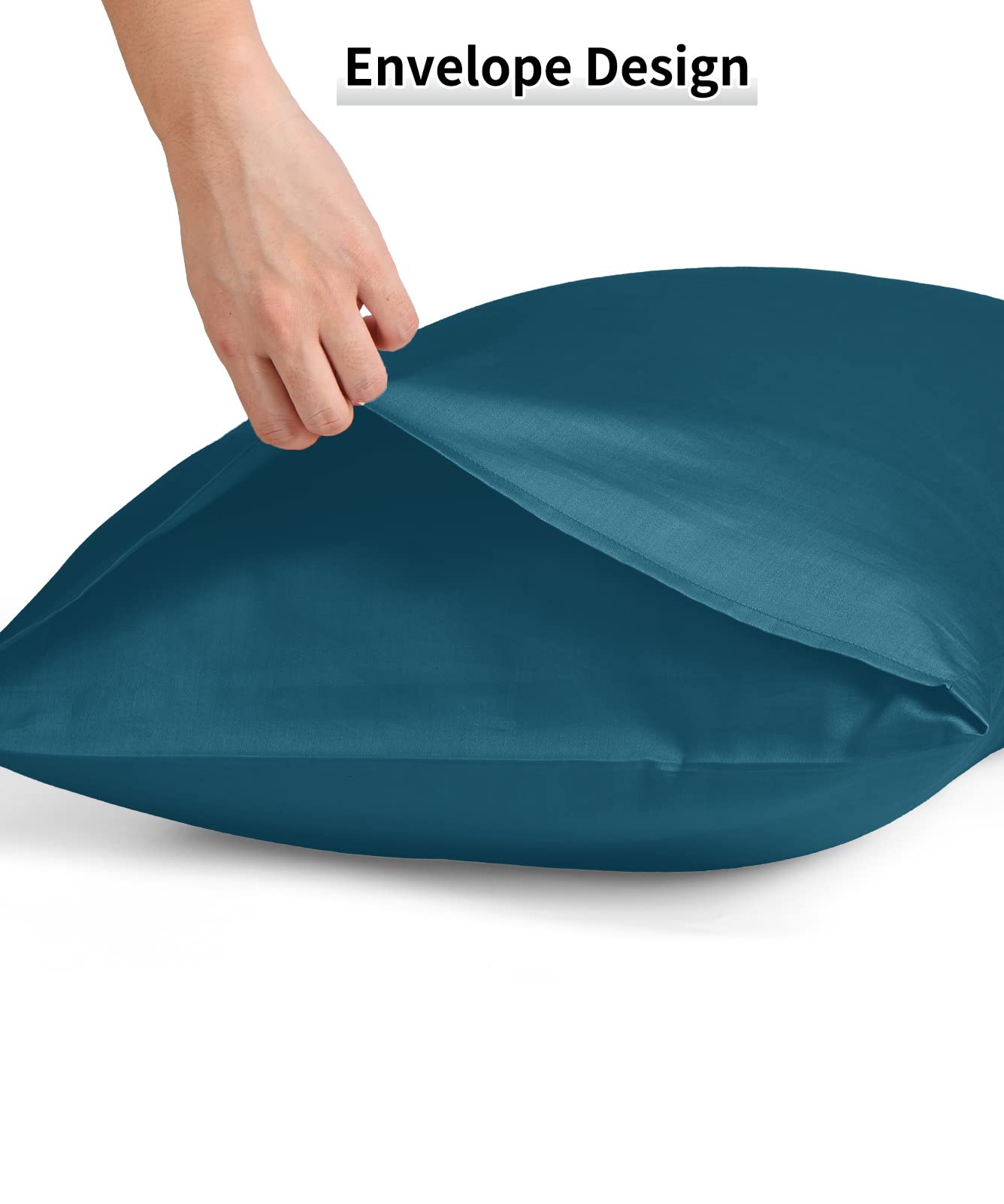 Warmstar Juego de 2 fundas de almohada de algodón de tamaño estándar, fundas de almohada de 600 hilos de 20 x 26 pulgadas, fundas de almohada de algodón de fibra larga suaves transpirables con cierre
