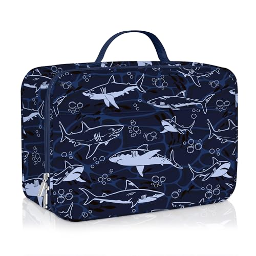 Clastyle Insulated Kid Lunch Bag for Boy Girl School Lunch Box Blue Shark
