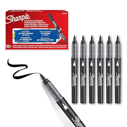 Sharpie Marqueurs Créatifs feutres acrylique | Pointe pinceau | Feutres de coloriage adulte à base d’eau idéal pour coloriage...