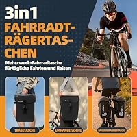HONGYEA Fahrradtasche für Gepäckträger - 35L Fahrradtasche Doppeltasche mit Tragegriff & Schultergurt, Reflektierend, leicht zu reinigen, Laptopfach, Gepäckträgertasche für E-Bike MTB & Citybike – Ansicht 3