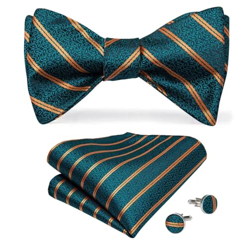 Corbata de moño ajustable de seda para hombre azul