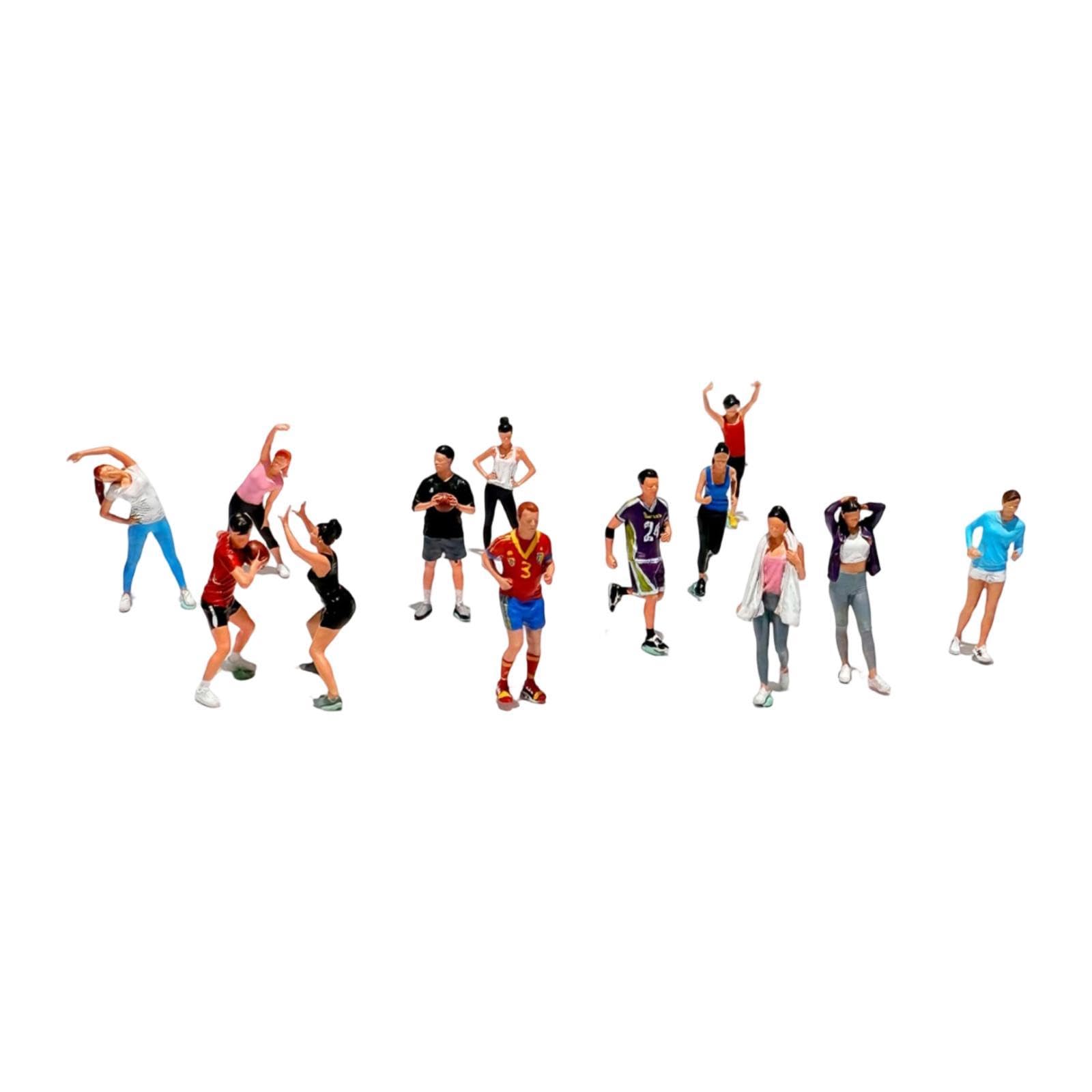 13 Miniature di Personaggi Sportivi per Il Tempo Libero, 1:64, Decorazioni,
