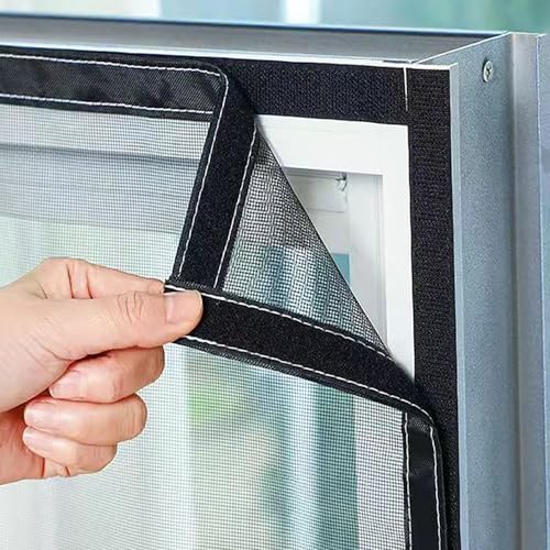 50x50cm Malla Mosquitera para Ventanas - Mosquitera Autoadhesiva con Cierre de Gancho y Bucle - Tela Antimosquitos